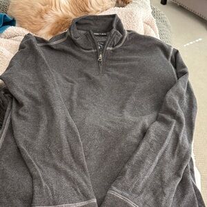 Men's Gray Quarter-Zip Sweater